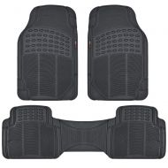 Motor Trend FlexTough Rubber Floor Mats for Car & SUV - 100% Odorless & All Weather Heavy Duty (Black) - MT883BKAMw1