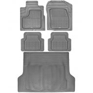 Motor Trend BC210-B2 Grey Performance Plus Rubber Car Floor Mats & Cargo Weather Liners 5pc Set (Gray)