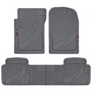 Motor Trend OF-793-GR FlexTough Advanced Performance Mats-3pc Rubber Floor Mats for Car SUV Auto All Weather Plus-2 Front & Rear Liner (Gray