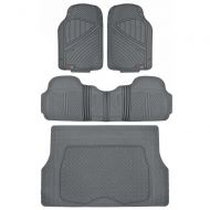 Motor Trend Flextough Rubber Car Floor Mats & Cargo Trunk Mat Set Black Heavy Duty - Odorless, Extreme Duty (Gray)