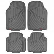 Motor Trend MT774GR Flextough Standard-4Pc Set Heavy Duty Rubber Floor Mats for Car SUV Van and Truck, Gray