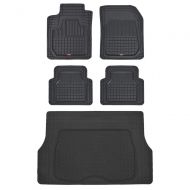 Motor Trend CB210-C2 Rubber Floor Mats for Car SUV Truck - 5 Piece Set w/Cargo Trunk Liner