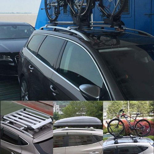  MotorFansClub Ai CAR FUN Aluminum Alloy Silver Roof Rack Cross Bar Top Roof Rail Luggage Cargo Rack Rails Carrier with Cars for Ford Explorer 2012-2015