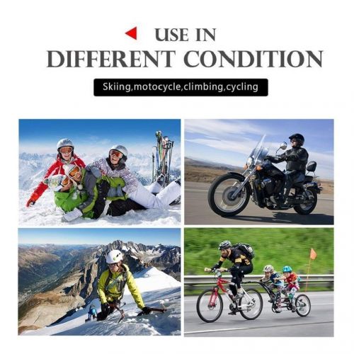  ESoku Vnetphone V8 BT 3.0 Bluetooth Intercom Motorcycle Helmet Waterproof Interphone Headset 5 Riders up to 1200M Wireless communication Walkie Talkie Connecting to MP3GPS & FM