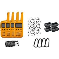 Motorola Solutions, Portable FRS, Talkabout T380 Two Way Radios 4-Pack, Walkie Talkies Yellow 22 Channels 6 PTT Earpieces Rechargeable