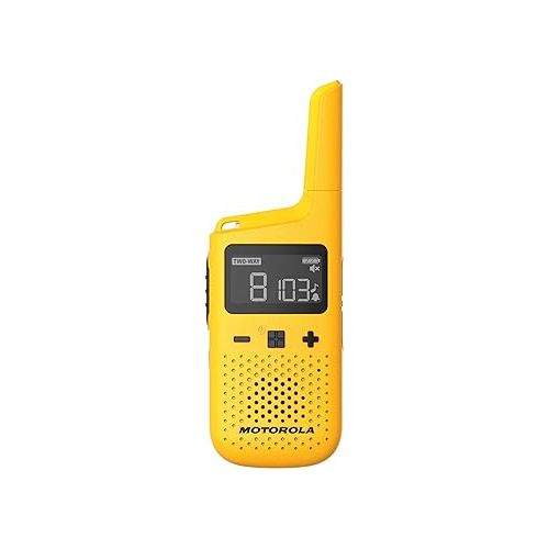 모토로라 Motorola Solutions, Portable FRS, Talkabout T380 Two Way Radios 4-Pack, Walkie Talkies Yellow 22 Channels 6 PTT Earpieces Rechargeable