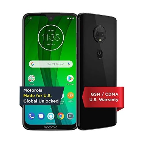 모토로라 [아마존베스트]Motorola Moto G7 with Alexa Hands-Free  Unlocked  64 GB  Ceramic Black (US Warranty)  Verizon, AT&T, TMobile, Sprint, Boost, Cricket, & Metro