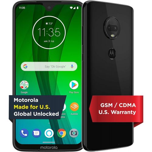 모토로라 [아마존베스트]Motorola Moto G7 with Alexa Hands-Free  Unlocked  64 GB  Ceramic Black (US Warranty)  Verizon, AT&T, TMobile, Sprint, Boost, Cricket, & Metro