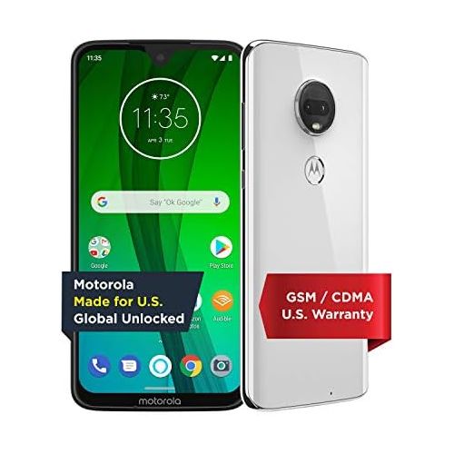 모토로라 [아마존베스트]Motorola Moto G7 with Alexa Hands-Free  Unlocked  64 GB  Clear White (US Warranty)  Verizon, AT&T, TMobile, Sprint, Boost, Cricket, & Metro