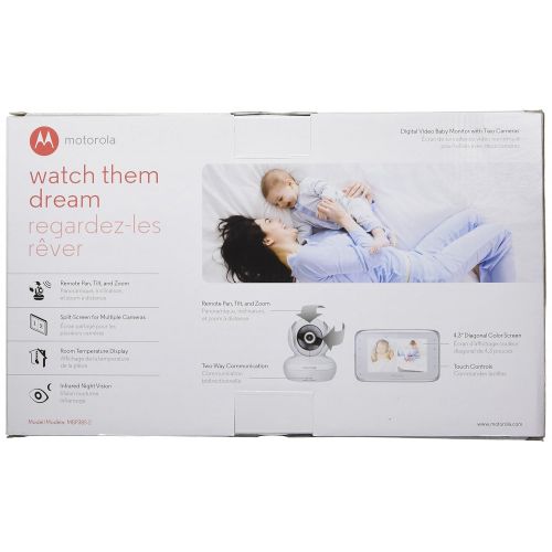 모토로라 Motorola Baby Motorola MBP38S-2 Digital Video Baby Monitor with 4.3-Inch Color LCD Screen and 2 Cameras...