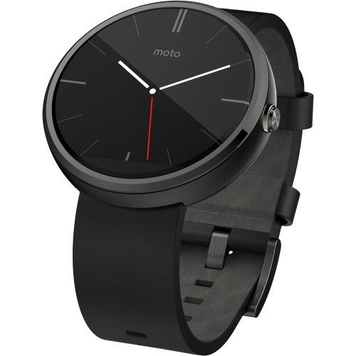 모토로라 Motorola Moto 360 Modern Timepiece Smart Watch - Black Leather 00418NARTL