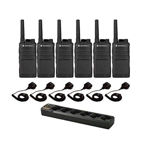 모토로라 QTY 6 Motorola RMU2040 UHF 2 watt 4 channel radio and Speaker Microphone and 1 Multi-Unit Gang Charger PMLN6384