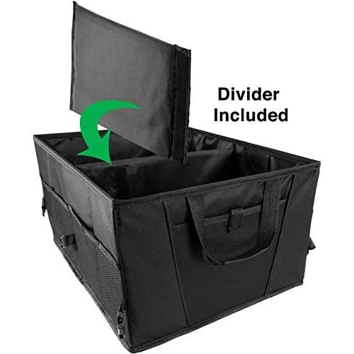  Motorup America Trunk Organizer for Car SUV Truck Van Storage Organizers Best for Auto Accessories in Bed Interior, Collapsible Vehicle Caddy Large Box Tote Compartment Heavy Duty for Grocery, Too