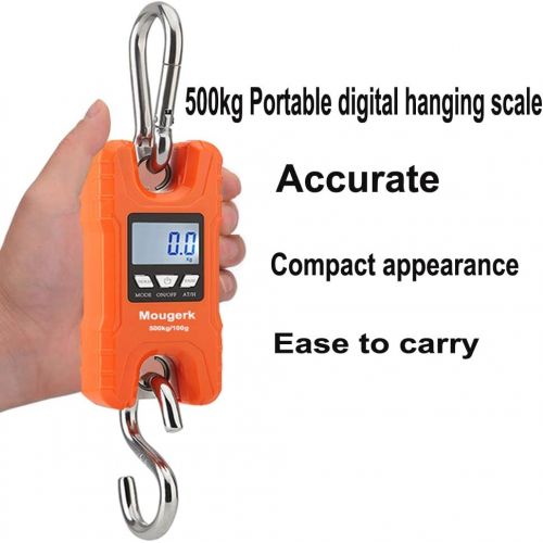  [아마존베스트]Mougerk 500 kg 1100 lb Portable Heavy Duty Digital Crane Scale Hanging Scales 2 AAA Batteries(Not Included)