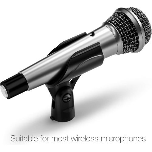  [아마존베스트]Moukey Universal Microphone Mic Clip Holder for Mic Stand with 5/8 Male to 3/8 Female Adapter, 2-pack