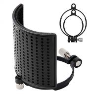 Pop Filter, Moukey [Upgraded Three Layers] Metal Panel & Metal Mesh & Advanced Filter Foam Layer Microphone Windscreen Cover Handheld Mic Shield Mask, for BLUE YETI, AT2020, AT2050