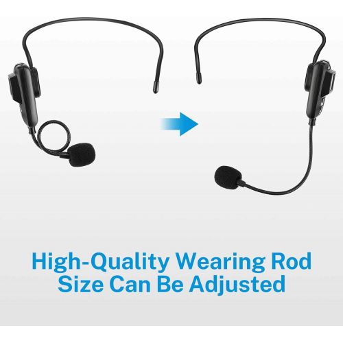  Moukey Wireless Microphone Headset, UHF Wireless Headset Mic System, Superior Sound, LED Display, 160ft Range, Headset Mic & Handheld Mic 2 in 1 for Voice Amplifier Speaker PA Syst