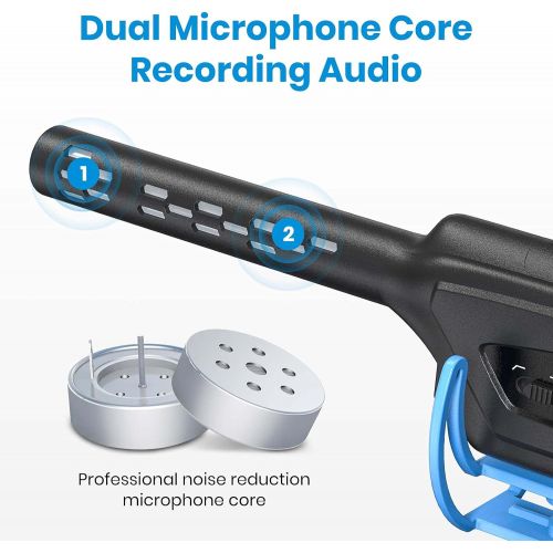  Moukey Video Microphone, Camera Microphone with Monitoring Function, Shotgun Mic for iPhone, Android Phone, Camera Sony/Nikon/Canon/DV Camcorder, Ideal for Interview/Vlogging