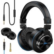 Moukey Studio Monitor Headphone - Dj Mixing Headphones, DJ Stereo Headsets Wired Over Ear Headphones with 1/4 to 3.5mm for Home Amplifiers, Dj Equipment Electronic Instruments MMh-