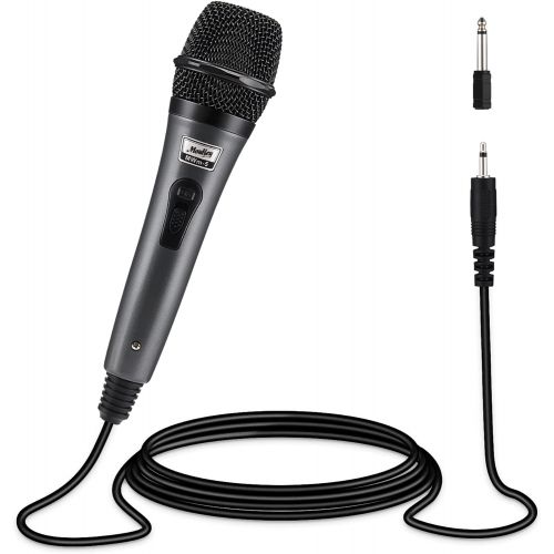  [아마존베스트]Moukey Dynamic Cardioid Home Karaoke Microphone, 13 ft XLR Cable Metal Handheld Wired Mic Corded for Singing/PA Speaker/Amp/Mixer/Karaoke Machine & Speech/Wedding/Stage -Grey (MWm-