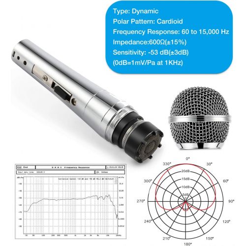 [아마존베스트]Moukey MWm-1 Dynamic Vocal Microphone Wired Handheld Karaoke Mic for Singing, Karaoke Machine, Live with 16.40 ft XLR Detachable Cable
