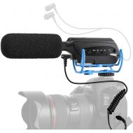 [아마존베스트]Moukey Interview Monitor Microphone for Sony/Nikon/Canon Camera/DV Camcorder Suitable for Blogs, Live Broadcasts, External Video Microphone Shotgun - (Not for Canon T5i,T6 and T7)