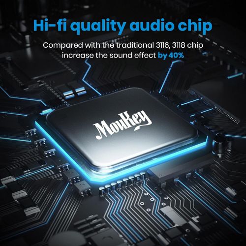  Moukey Audio Amplifier 2 Channel Bluetooth 5.0, 200W Mini Amplifier Receiver for Speakers, HiFi Power Amp with Headphone Jack, Bass/Treble Remote Control for Home Speakers- MAMP4