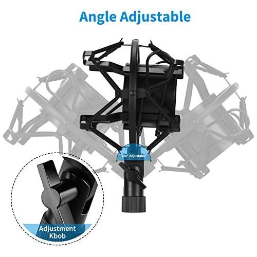  [아마존베스트]Microphone wind protection for 49-54 mm, moukey microphone shock mount mic pop filter shield U type for 49-70 mm mic for example AT2020 AT4033 AT2050 AT2035 CAD U37-MMs-9