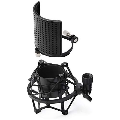  [아마존베스트]Microphone wind protection for 49-54 mm, moukey microphone shock mount mic pop filter shield U type for 49-70 mm mic for example AT2020 AT4033 AT2050 AT2035 CAD U37-MMs-9