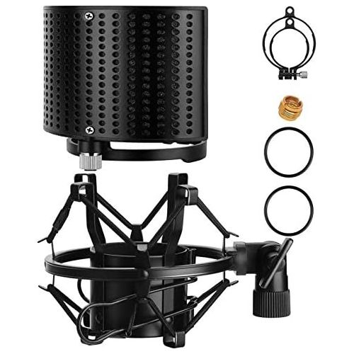  [아마존베스트]Microphone wind protection for 49-54 mm, moukey microphone shock mount mic pop filter shield U type for 49-70 mm mic for example AT2020 AT4033 AT2050 AT2035 CAD U37-MMs-9