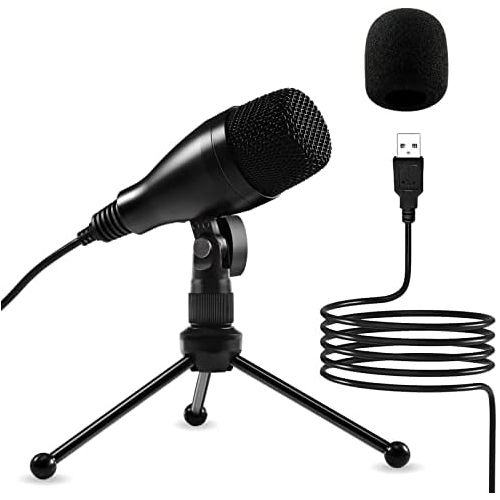  [아마존베스트]Moukey USB Microphone PC Laptop Microphone Condenser Microphones with Tripod Studio Quality Recording Microphone USB for Podcast, Studio, Streaming, Broadcast, YouTube, Video, Skyp