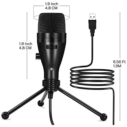  [아마존베스트]Moukey USB Microphone PC Laptop Microphone Condenser Microphones with Tripod Studio Quality Recording Microphone USB for Podcast, Studio, Streaming, Broadcast, YouTube, Video, Skyp