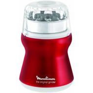 Moulinex AR1105 Kaffeemuehle mit Edelstahlbehalter, Red Ruby/metallic-rot/weiss