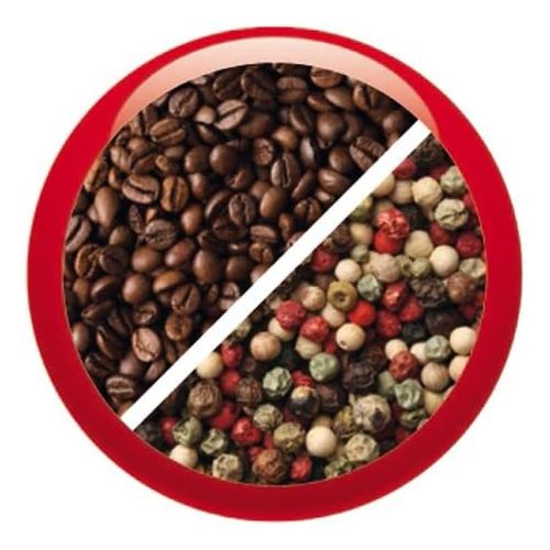  Moulinex AR1105 Kaffeemuehle mit Edelstahlbehalter, Red Ruby/metallic-rot/weiss