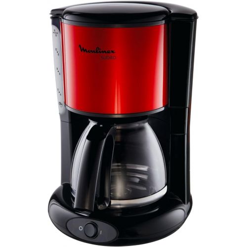  Moulinex FG360D Kaffeemaschine Subito, 10 bis 15 Tassen, 1.25 L, rot metallic