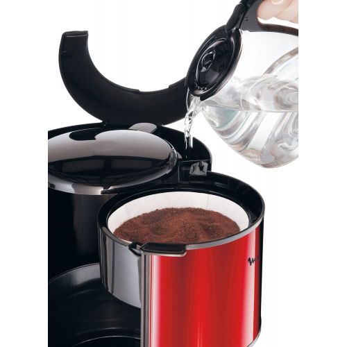  Moulinex FG360D11 Glas-Kaffeemaschine Subito Metallic, rot