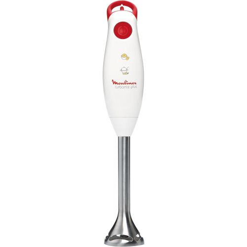  Moulinex DD1011 Stabmixer Turbomix Plus Edelsta (Inkl. Mixbecher, 350 Watt) weiss/rot