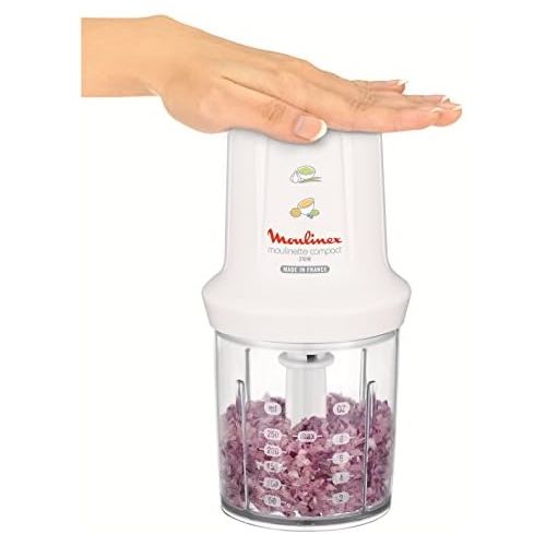  Moulinex DJ300110 Mini Chopper Elektro Moulinette Compact Shaker mit Deckel Weiss 270 W