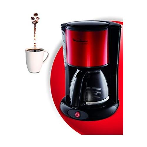  Moulinex FG360D11 Glas-Kaffeemaschine Subito Metallic, rot