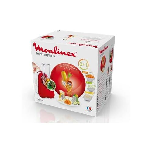  Moulinex DJ7535 Kuechenmaschine Fresh Express 3-in-1, rot ruby