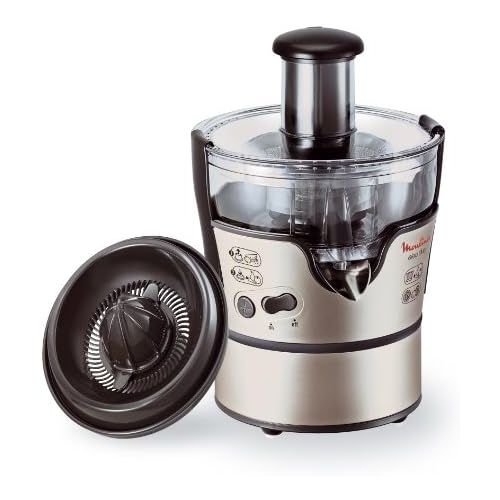  Moulinex JU385H Entsafter und Zitruspresse Elea Duo (300 Watt, 2 Geschwingigkeitsstufe) schwarz / edelstahl-look