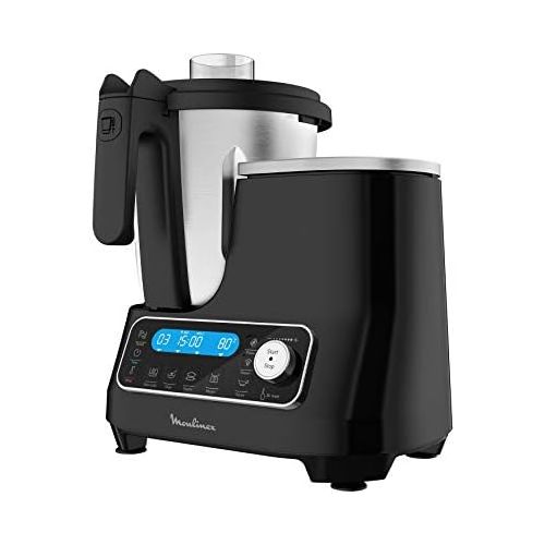  [아마존베스트]Moulinex HF4568 Click Chef Food Processor with Cooking Function (1400 Watts, 12 Speeds, Total Volume 3.6 Litres, 28 Functions with Accessories and Recipe Booklet) Black