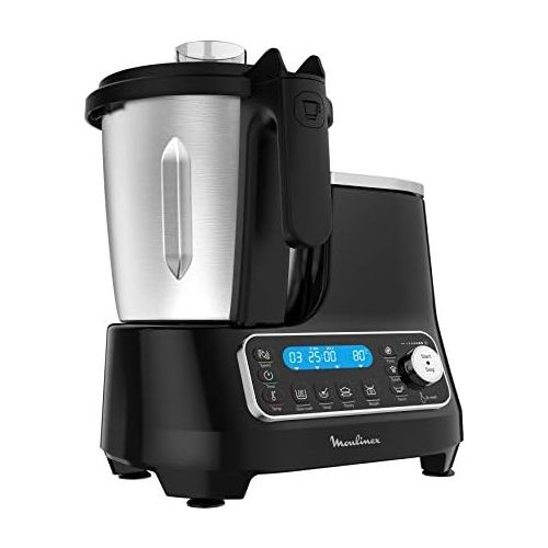  [아마존베스트]Moulinex HF4568 Click Chef Food Processor with Cooking Function (1400 Watts, 12 Speeds, Total Volume 3.6 Litres, 28 Functions with Accessories and Recipe Booklet) Black