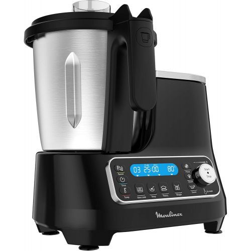  [아마존베스트]Moulinex HF4568 Click Chef Food Processor with Cooking Function (1400 Watts, 12 Speeds, Total Volume 3.6 Litres, 28 Functions with Accessories and Recipe Booklet) Black