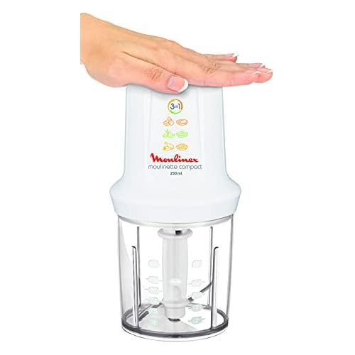  [아마존베스트]Moulinex DJ300110 Mini Chopper Electric Moulinette Compact Shaker with Lid White 270 W