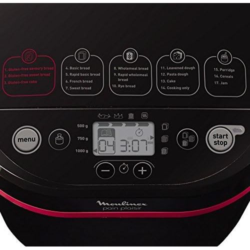  [아마존베스트]Moulinex Program Bread Maker Plastic 31 x 29 x 29 cm Black/Purple