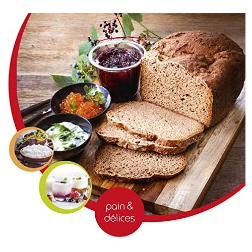  [아마존베스트]Moulinex bread, Flower Delight bread maker with yogurt function, metal, black 1 kg 720 W.