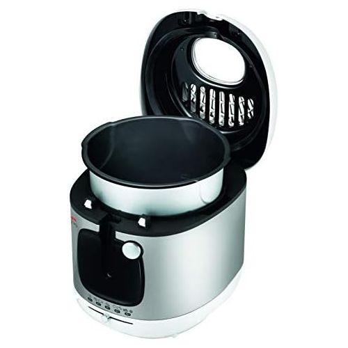  [아마존베스트]Moulinex AM4800 Mega 2 kg Fryer with Oil Anti-Odour Filter Adjustable Temperature Easy Cleaning Crispy Chips 1,800 Watt for up to 8 People White/Silver