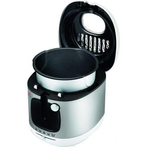  [아마존베스트]Moulinex AM4800 Mega 2 kg Fryer with Oil Anti-Odour Filter Adjustable Temperature Easy Cleaning Crispy Chips 1,800 Watt for up to 8 People White/Silver
