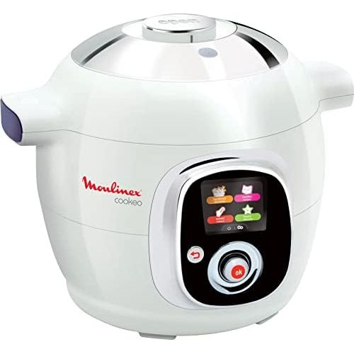  [아마존베스트]Moulinex CE704110 Cookeo Multi Cooker (800 Watt, French Version) white / chrome (FR)